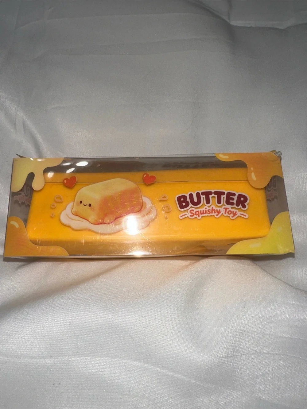 Crunchy Butter Squishy Toy - Yellow Plush Stress Reliever